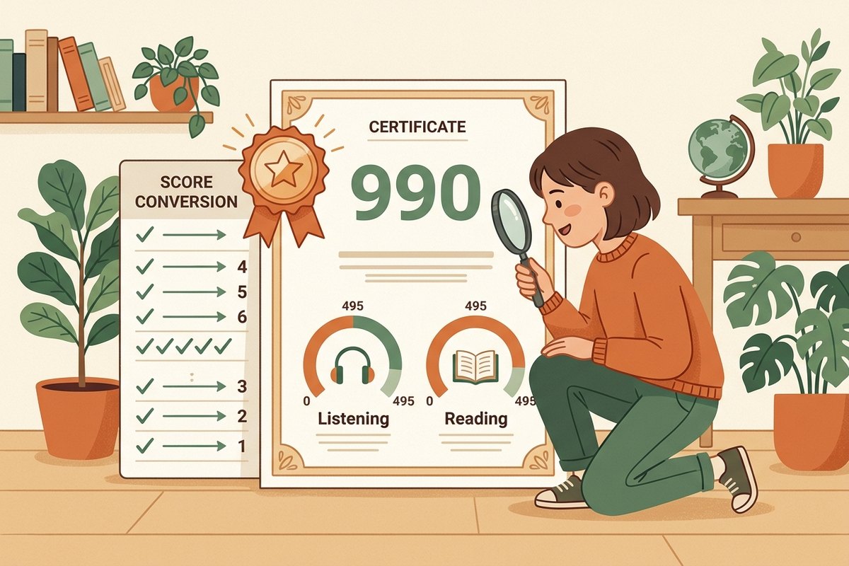 Cách Tính Điểm TOEIC Chuẩn ETS: Bí Mật Thang Điểm 990 & Bảng Quy Đổi Chi Tiết
